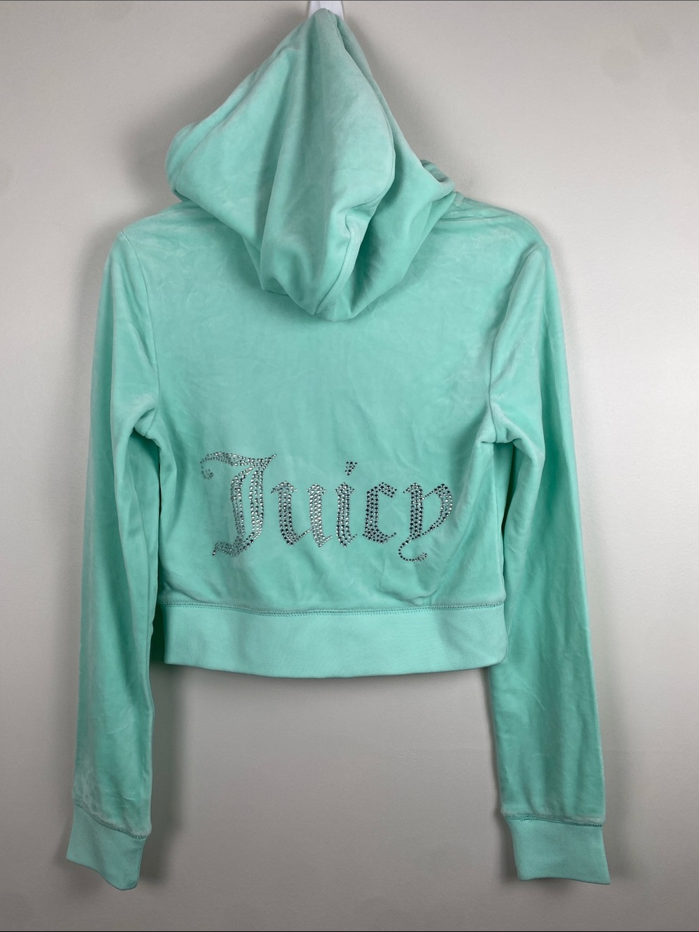 NWT Juicy Couture Mint Green Velour Zip Hoodie Small
